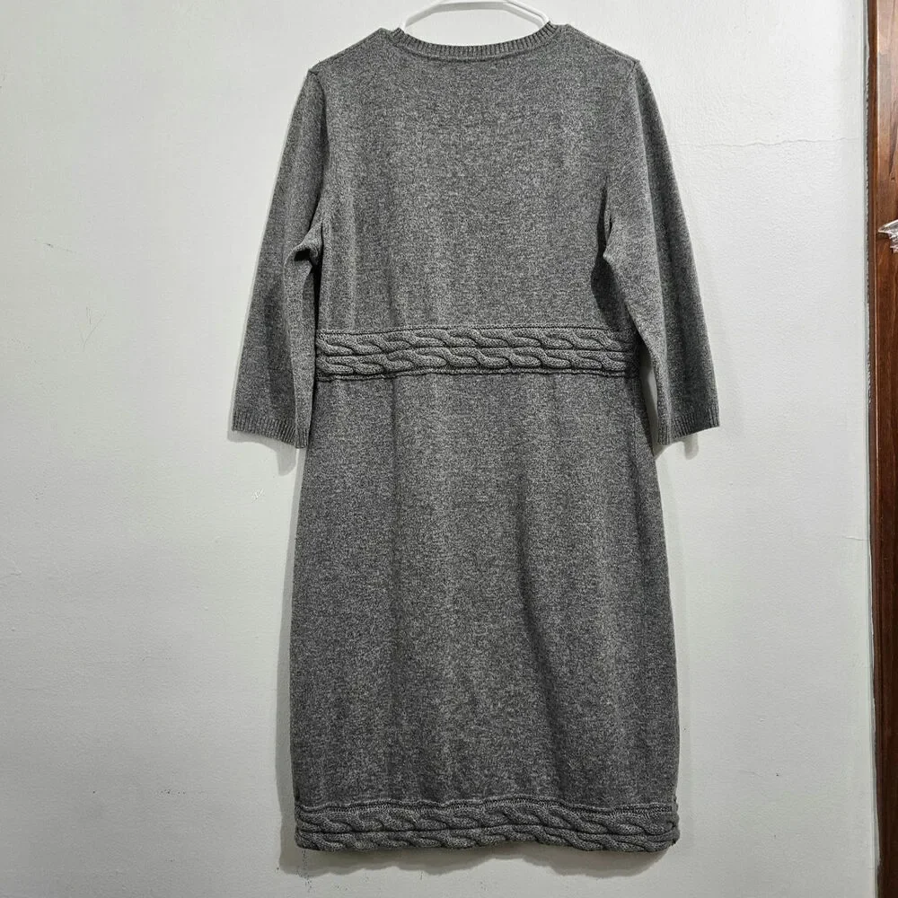 Wool Preston & York Grey Midi Sweater Dress. Size Large. - Picture 2 of 5
